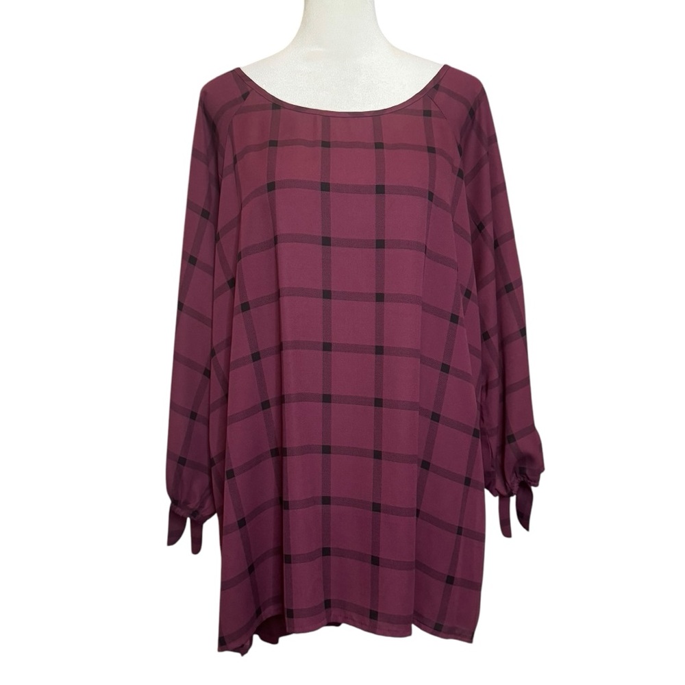 Papermoon Blouse Size 1X Maroon Plus Size Comfy Classic